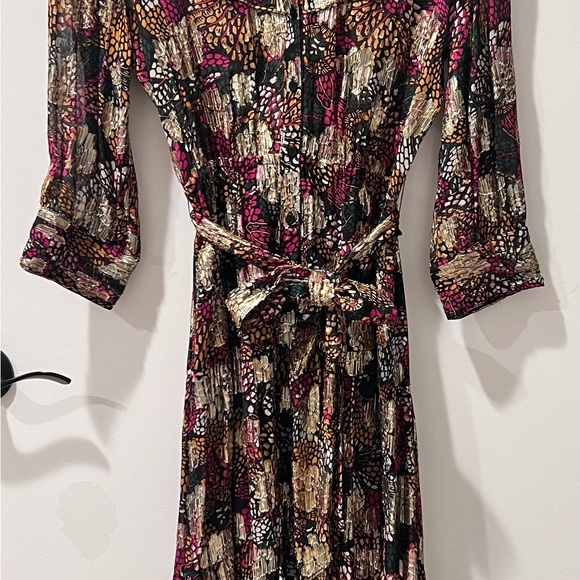 ba&sh Love Printed Belted Dress Size S - Picture 2 of 6